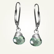 Image of Candy Drop Earrings with Mystic Green Quartz, Sterling Silver