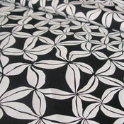 Image of Bauhinia white on black hemp/cotton