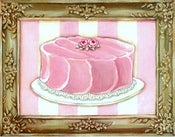 Image of Gilded Sweetness Pink Cake within faux painted frame 