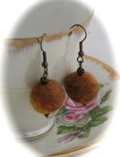 Image of Alpaca wool felt bead earrings