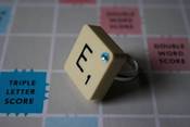 Image of Vintage Scrabble Initial Ring with Coloured Gem (Free P&P)