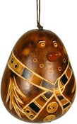 Image of Gourd Brown Snowman Ornament - Peru