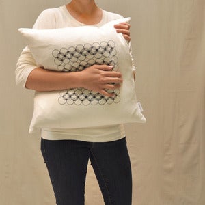 White Circles Pillow Cover