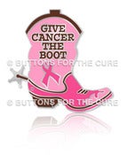 Image of Give Cancer The Boot Lapel Pin