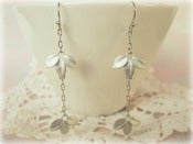 Image of Triple Leaf Earrings in Silver