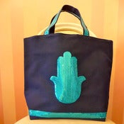Image of ♡ BAG "HAND" BLUE & BLUE