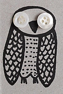 Image of Owl Fresh Water Pearl Button stud earrings
