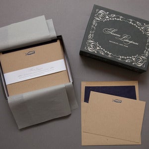 Image of Letterpress Whale Deluxe Kraft Note Cards