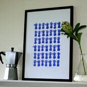 Image of Denim Blue Moka Express silkscreen print - A2 size - edition of 50