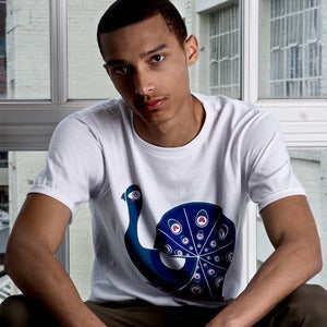 Image of 'Peacock' T-shirt by Aaron Miller
