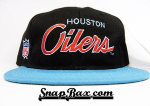 Image of VINTAGE HOUSTON OILERS SCRIPT 2-TONE SNAPBACK