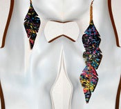 Image of "JO" Leather Feather Earrings (Paint Splats)