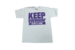 Image of Keep Swingin' Purple on Grey