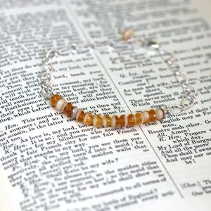 Image of (SOLD) Milk & Honey Petite Gemstone & Sterling Silver Bracelet