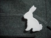 Image of Porcelain white rabbit Brooch
