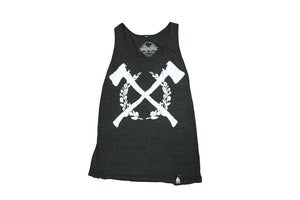 Image of Axe and Wreath Tank Top- Black Unisex
