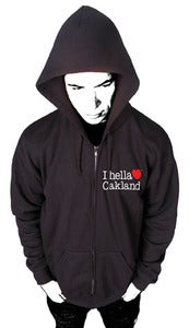 Image of "I hella Love Oakland"-Zip up Hoodie-Black