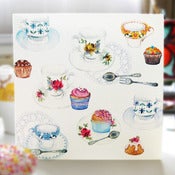 Image of Vintage teacup & cupcakes card 