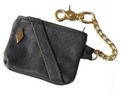 Image of Grey/Gold PD Perforated Leather Utility Pouch