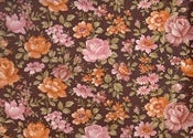 Image of Vintage 70's Brown Floral wallpaper, price is per Metre