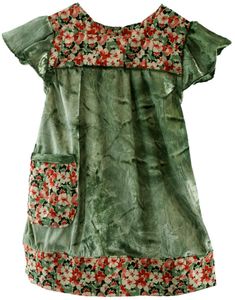Image of Just ssoooo Divine green velvet dress/ tunic floral trim