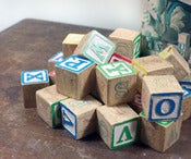 Image of 1970's Playskool Letter Woodblocks