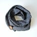 Image of Linen Button Scarf - Black on Charcoal
