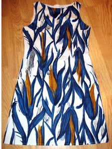 Image of Ladies sweetcorn print shift dress size 10/12