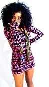 Image of Asymmetrical Graffiti Rose Dress