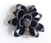 Image of Zipper Pin (black: silver or gold teeth)