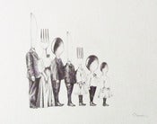Image of Family Portrait Lineup original drawing