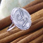Image of Vintage letters wax seal style ring