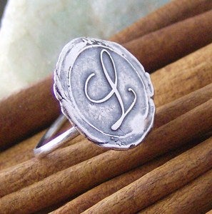 Image of Vintage letters wax seal style ring