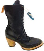 Image of No.0018 CROSSWALK tall lace-up boot Black