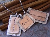Image of Dad tags hand stamped sterling silver and copper necklace