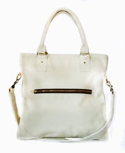 Image of Colonia Tote in Cream Leather-SOLD OUT