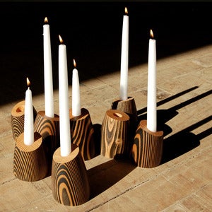 Image of Billie Wood Candle Holder