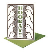 Image of Hooray Woodcut Card
