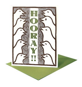 Image of Hooray Woodcut Card