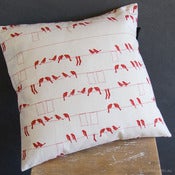 Image of Cushion Cover - Laundry Birds Red