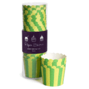 Image of Green Stripes Baking Cups