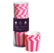 Image of Pink Stripes Baking Cups