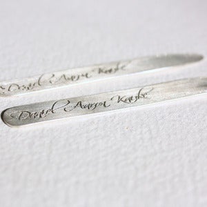 Image of custom sterling silver men's collar stays