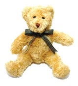 Image of Bear with Tartan Ribbon