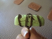 Image of Artisan Wire Wrapped Green Turquoise in Antiqued Copper