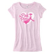 Image of  Bella Ladies' 3.1 oz. Bernadette Burnout Crew Neck (Soft Pink)  #8601  