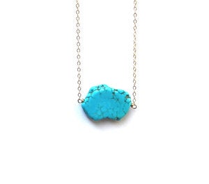 Image of Blue Turquoise Slab Necklace