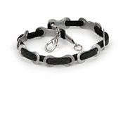 Image of Black Leather Cyclist Bracelet