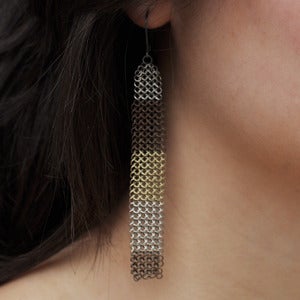Striped Mesh Earrings