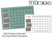 Image of Dry Erase Board Calender - 18x12 - Simple & Clean - Photoshop & Elements